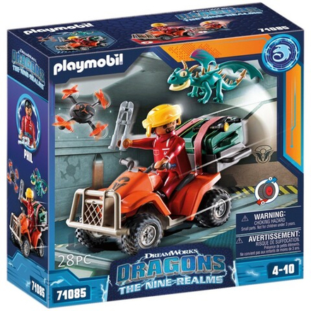 Playmobil - Dragons The Nine Realms Квадроцикл ICARIS + маленький дракон + фигурка 71085