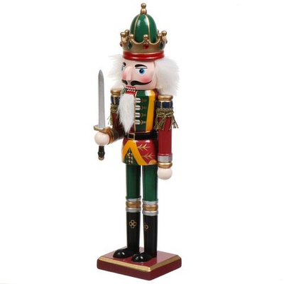 Фигурка декоративная дерево, Щелкунчик 3, 30 см, на подставке, AI-0807018