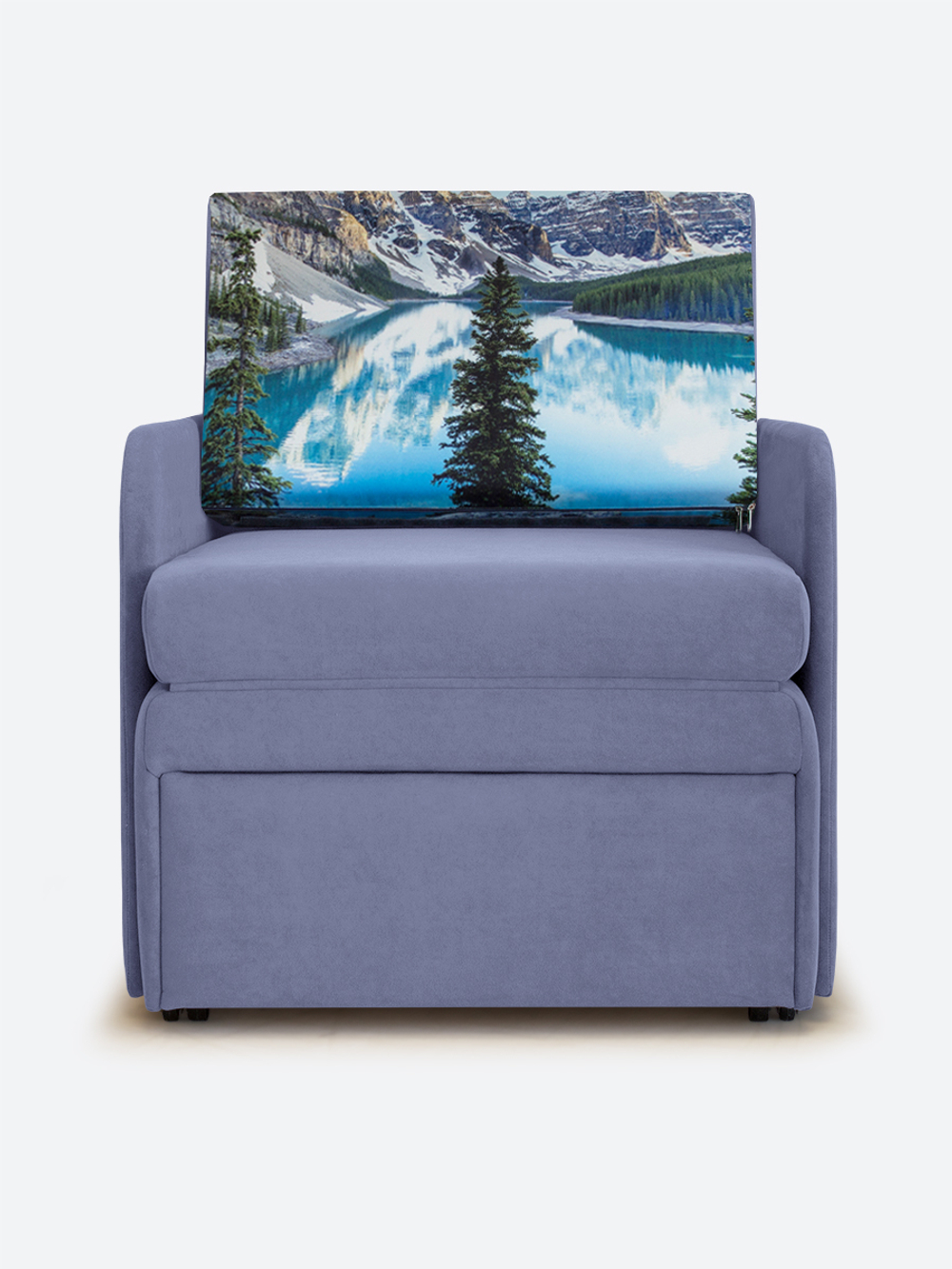 Кресло-кровать "Миник" с подлокотниками Candy Violet купон Пейзаж