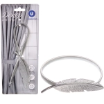 Подхват для штор на магните «Перо серебро» 11см S1738