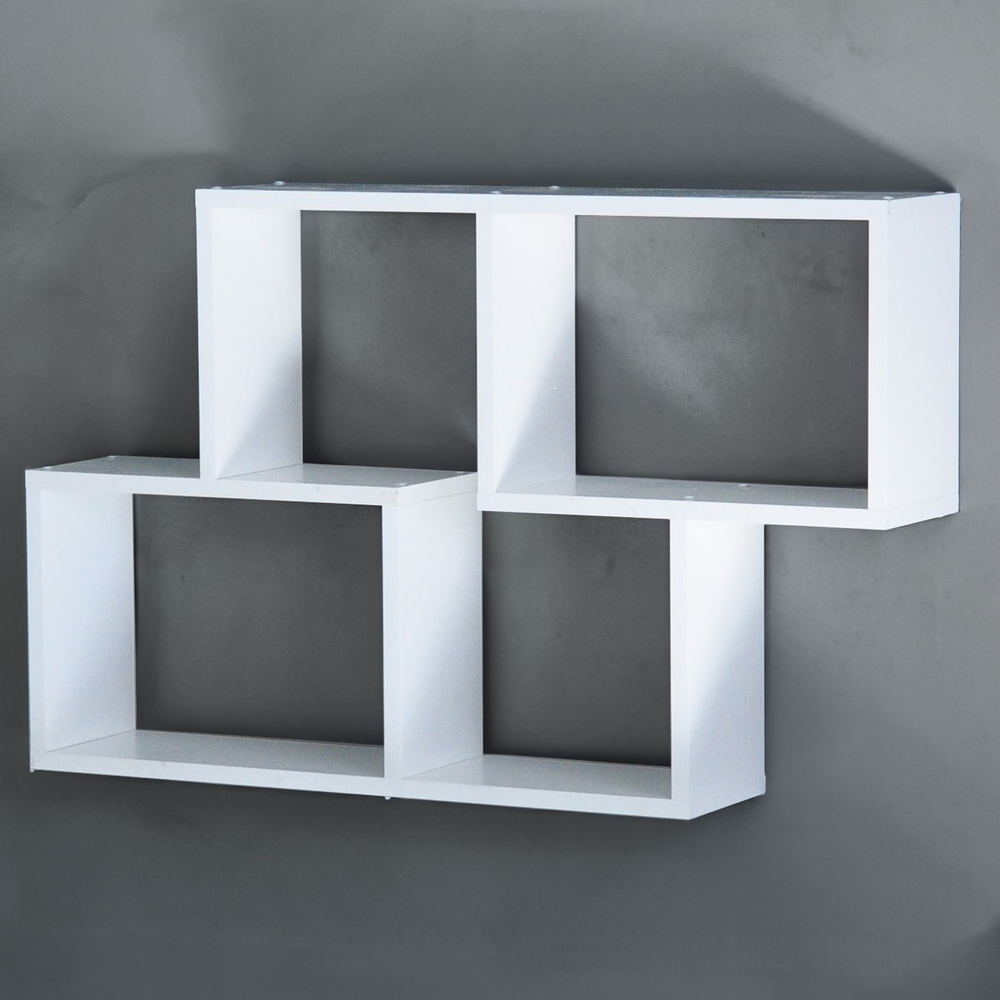 Полка настенная Делфи, 4 ячейки, белая, в скандинавском стиле
