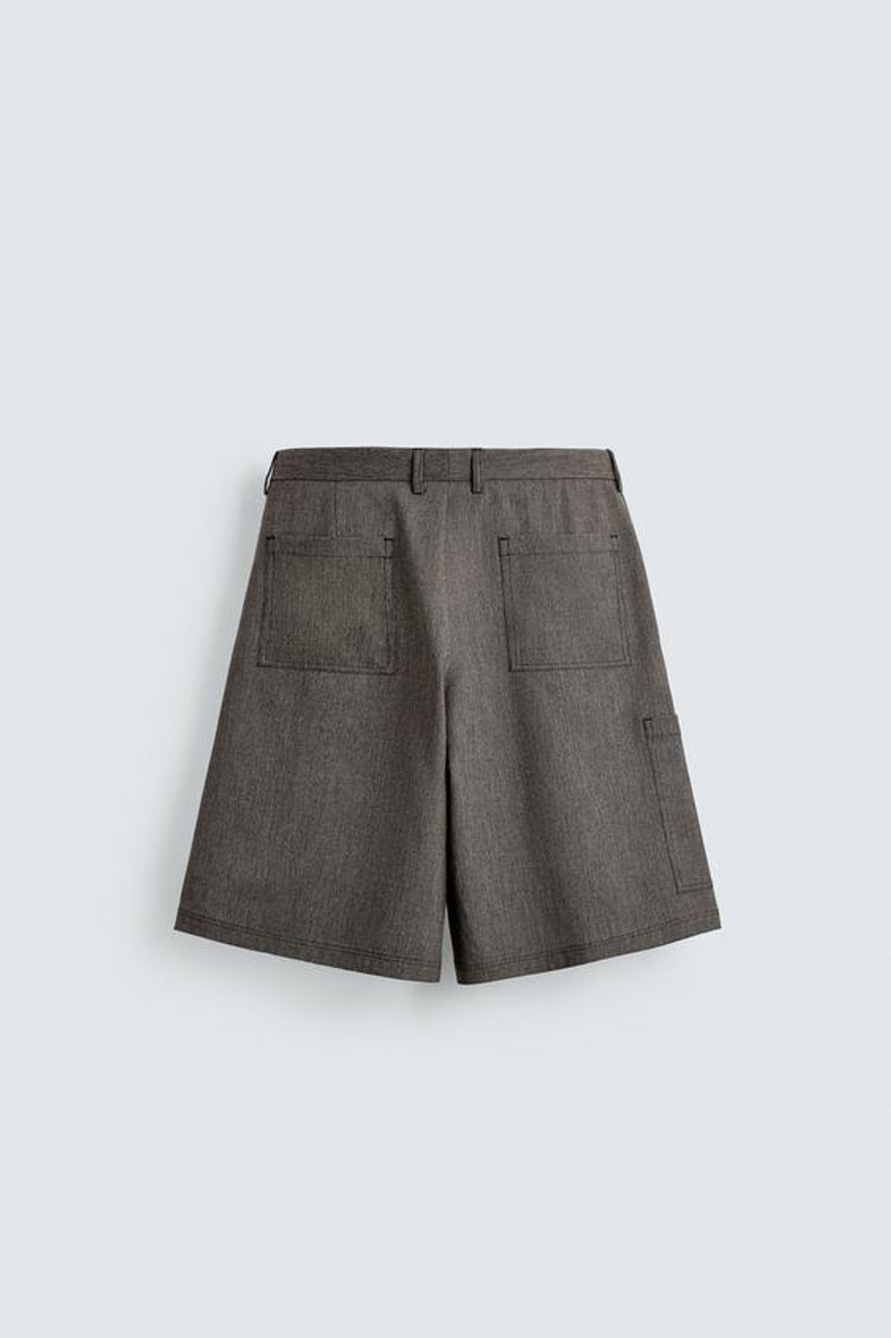 ZARA ШОРТЫ КАРГО RELAXED WIDE FIT, ТЕМНЫЙ РЫЖЕВАТО-КОРИЧНЕВЫЙ