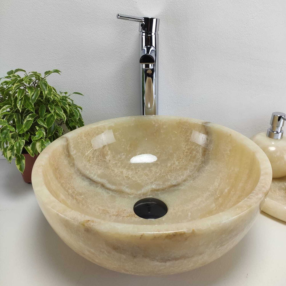 Раковина из оникса Bowl Yellow TinLip BO-61101 40*40*15