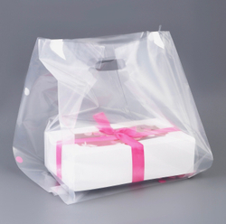 Пакет квадратный полиэтиленовый с вырубной ручкой, упаковка, прозрачный, 30×43+28 см ±5% 60 мкм