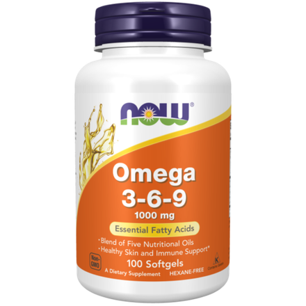 (Уцененный товар) NOW Foods, Омега-3-6-9, Omega 3-6-9 1000 mg, 100 капсул