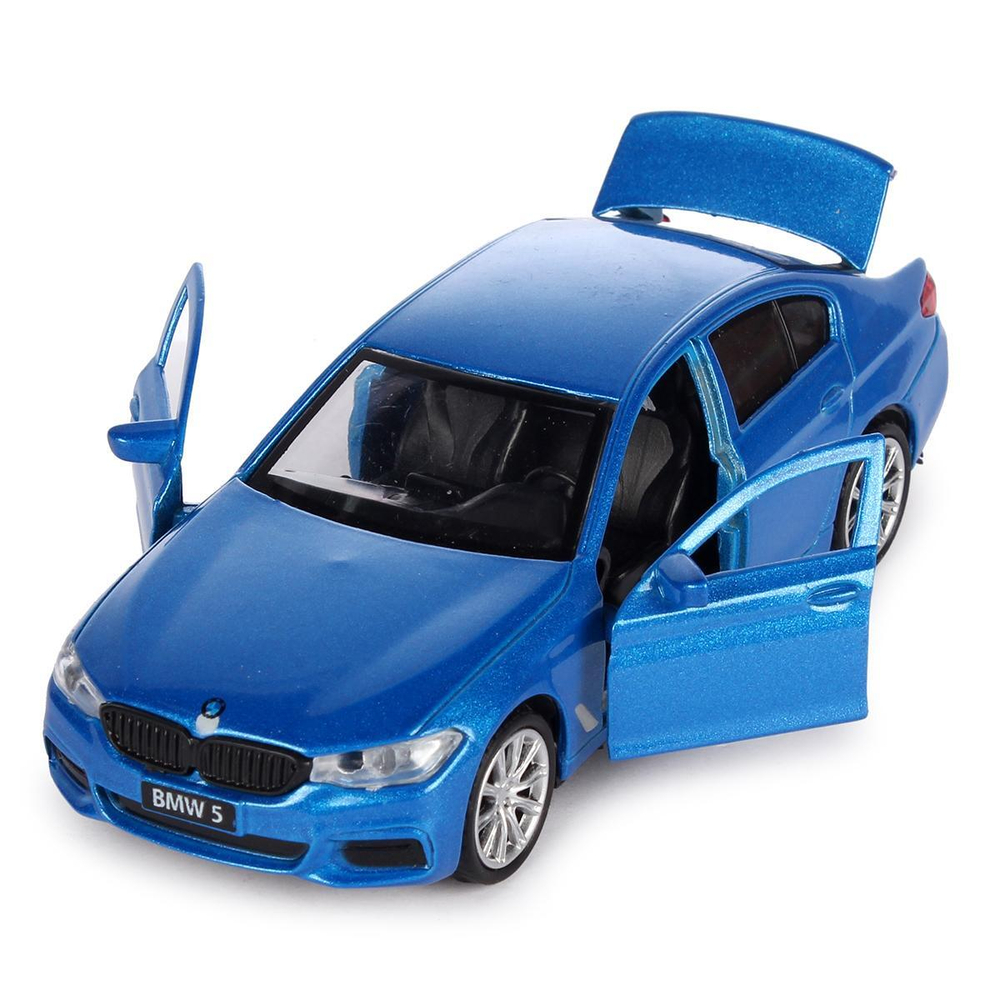 Модель ин. мет. "BMW 5-ER Sedan M-Sport" 12см, двери, багаж, син, коробка 5ER-12-BU (Технопарк)