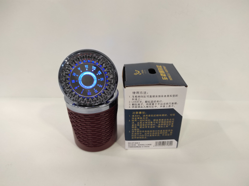 HT-926-2 / Пепельница-стакан "Часы" хром, коричневый (с подсветкой) HT-926-2 (1 шт.) =