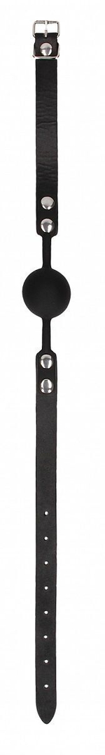 Черный кляп-шарик Silicone Ball Gag with Adjustable Bonded Leather Straps (Цвет: черный)