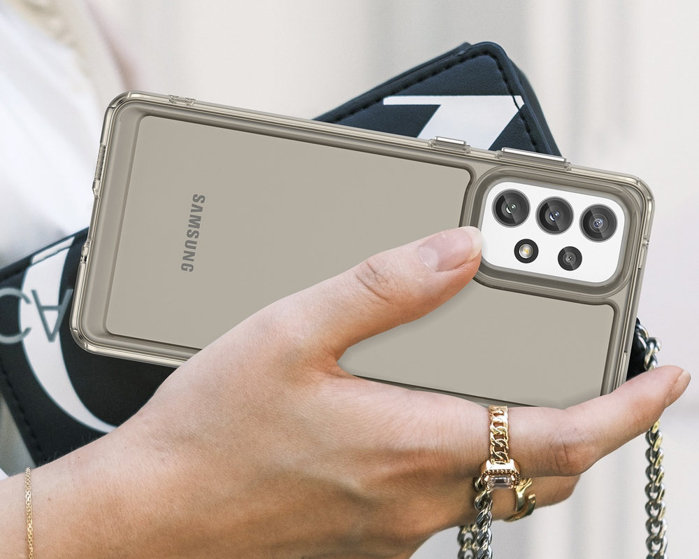 Мягкий тонированный усиленный чехол для смартфона Samsung Galaxy A73 5G, увеличенные защитные свойства, мягкий отклик кнопок
