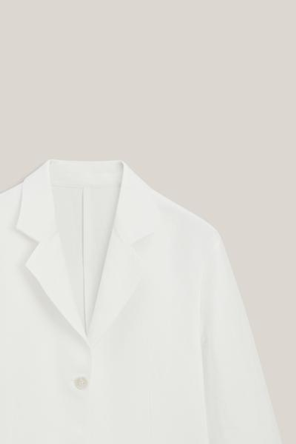 Massimo Dutti Драпированный блейзер из смесовой льняной ткани - Limited Edition, кремовый