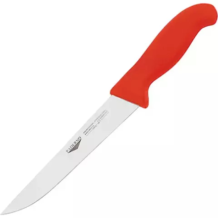 Нож для обвалки мяса сталь нерж.,полипроп. ,L=29/16,B=3см красный,металлич