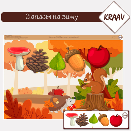 Развивающая игра собери по образцу "Запасы на зиму"