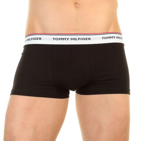Мужские трусы боксеры черные с белой резинкой Tommy Hilfiger