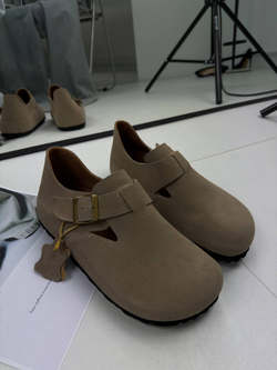 Туфли женские натуральная кожа артикул 6197-4 цвет "коричнево-серый"