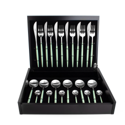 Набор столовых приборов на 6 персон 24 предмета Cutipol Goa matte celadon в подарочной упаковке