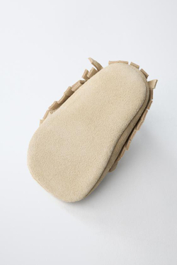 ZARA КОЖАНЫЕ ТУФЛИ, ПЕСОЧНО-КОРИЧНЕВЫЙ