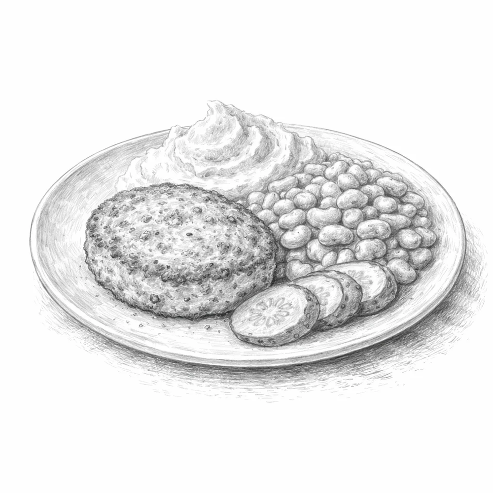 Котлета из судака и трески с пюре