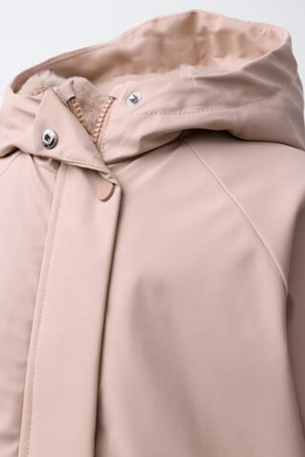 ZARA ПРОРЕЗИНЕННАЯ КУРТКА WATER REPELLENT, РОЗОВЫЙ