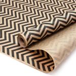 Упаковочная бумага, Крафт 40гр (0,7*10 м) Верже, Зигзаги Молния, Черный, 1 шт.