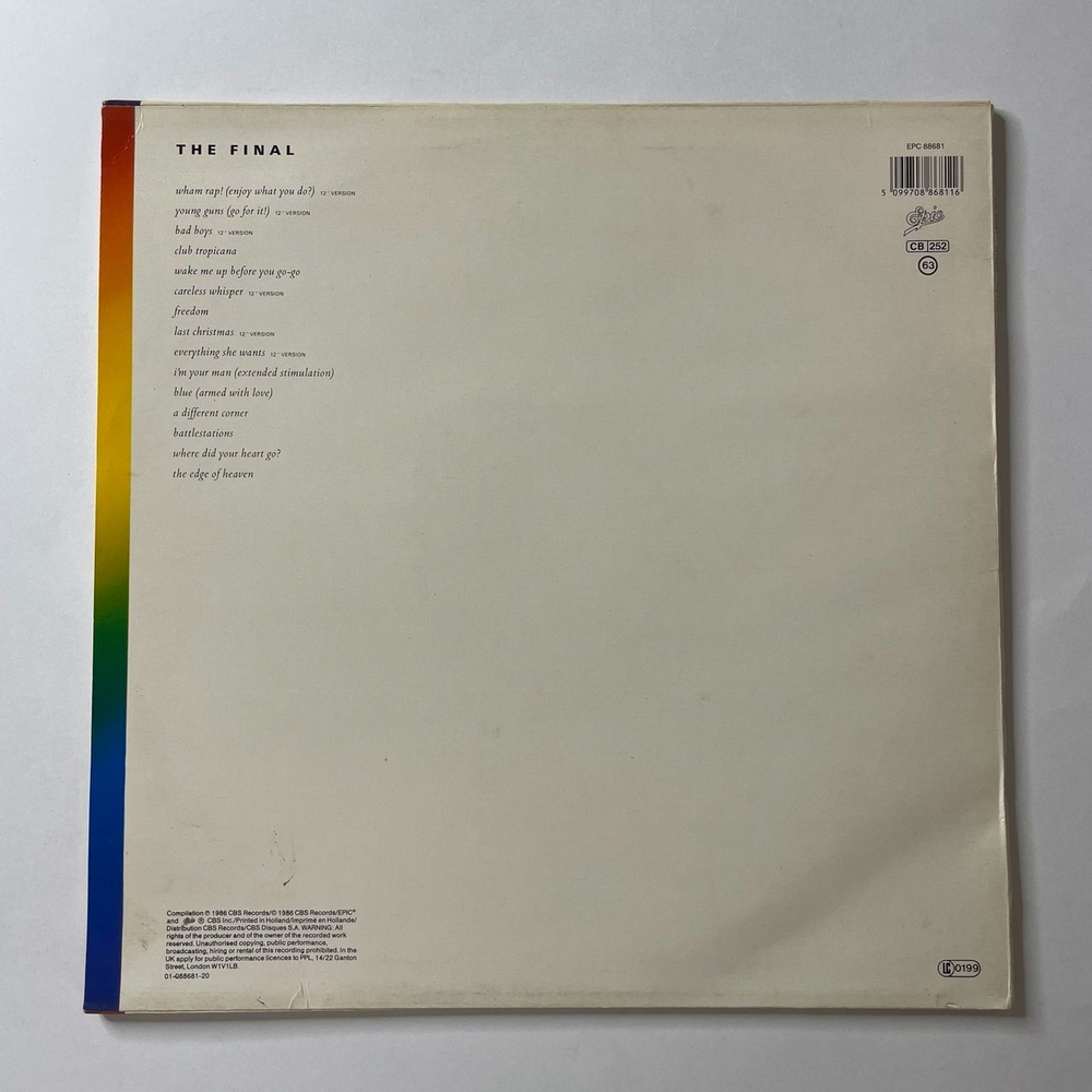 Винтажная виниловая пластинка LP Сборник Wham The Final (Holland 1986) Freedom