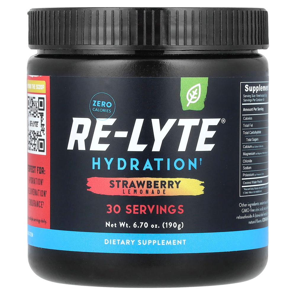 Redmond, Re-Lyte®, увлажнение, клубничный лимонад, 190 г (6,70 унции)
