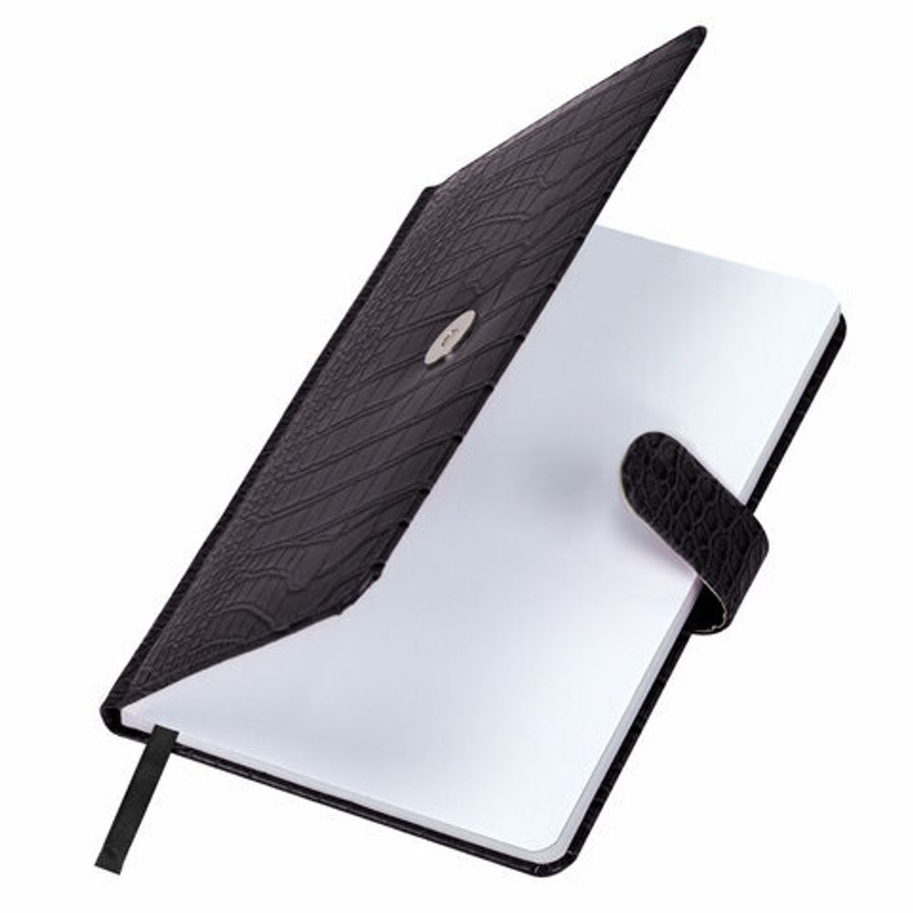 Еженедельник недатированный А5 145х215 мм, BRAUBERG "Party", под кожу, 64 л., антрацитовый, 114472