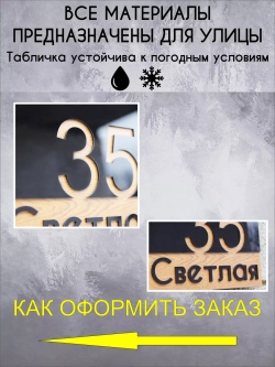 Адресная табличка на дом с объемными буквами