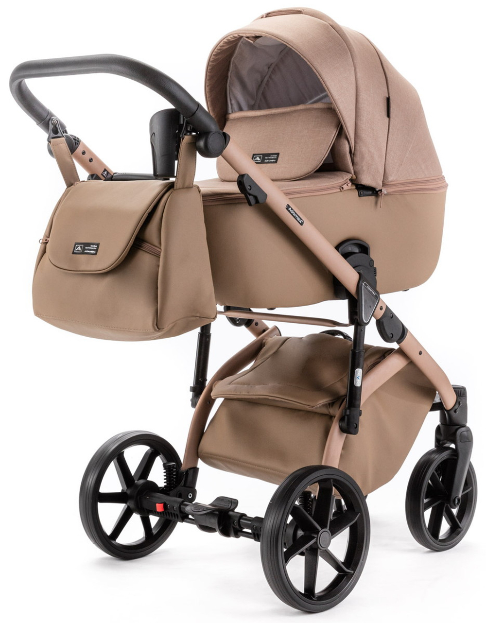 Детская коляска Adamex Nola Natura 2 в 1 N-5-CAMEL (Т.БЕЖ + Т.БЕЖ.КОЖА)