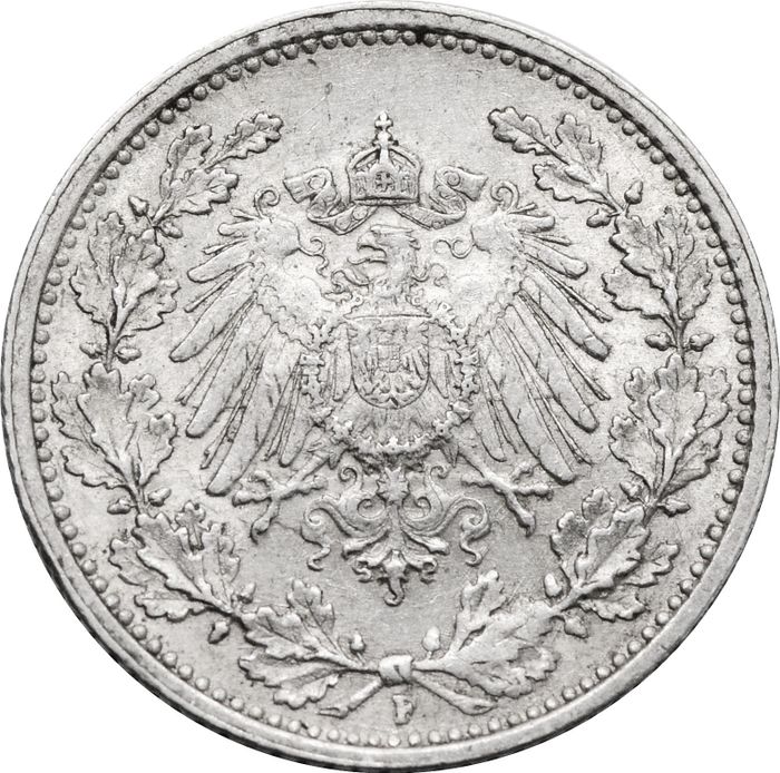 1/2 марки 1915 Германская империя "F"