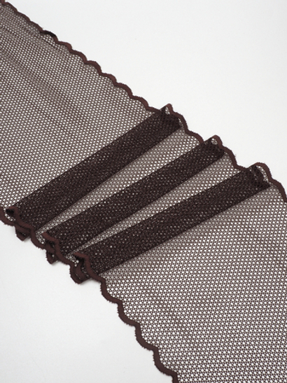 Эластичное кружево шоколад крупная ячейка ширина 20 см