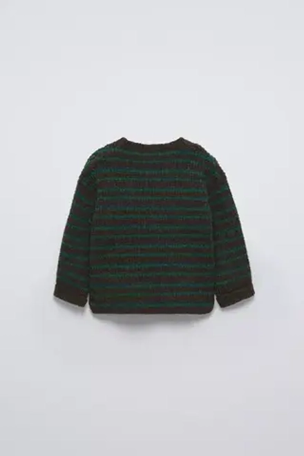 ZARA СВИТЕР В ПОЛОСКУ, КОРИЧНЕВЫЙ/ЗЕЛЕНЫЙ