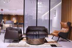 Двухместный диван Gun 150 см, тёмно-коричневая натуральная кожа