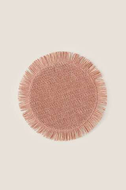 ZARA HOME БУМАЖНАЯ САЛФЕТКА С БАХРОМОЙ, БЛЕДНО-РОЗОВЫЙ