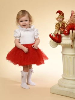 Юбка-пачка фатиновая с бусами