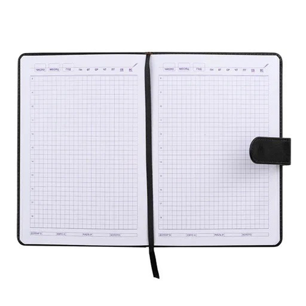 Ежедневник Basir, формат А5, материал-кожезаменитель, чёрный цвет, 100 листов, размер 14,5*21 см