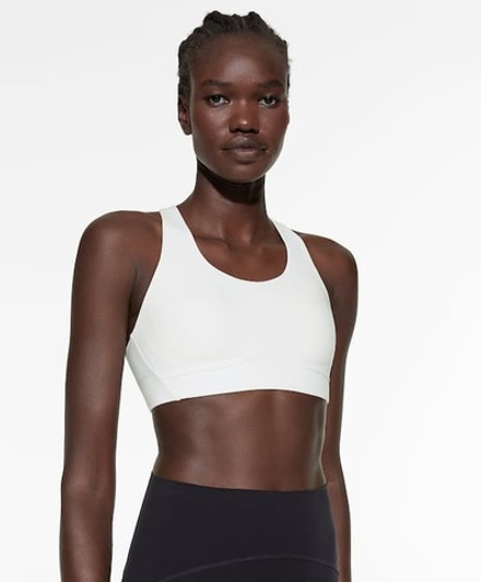 Oysho Спортивный бюстгальтер Compressive, белый