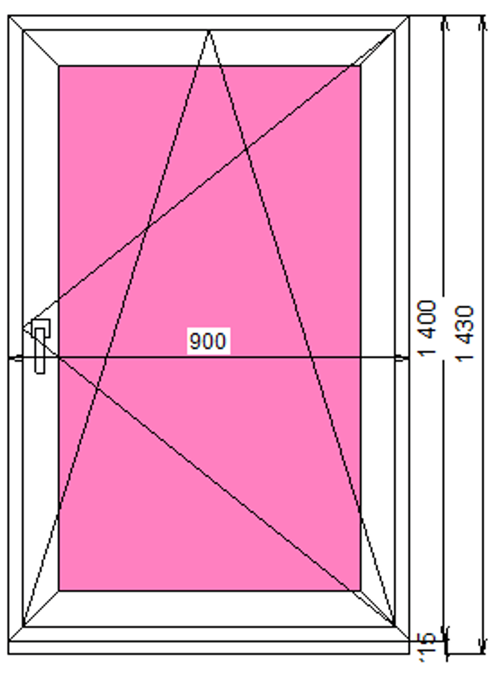 Пластиковое окно 1400 х 900 ТермА Эко