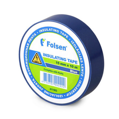 Изоляционная клейкая лента из ПВХ Folsen® 01150, 15ммХ10м, 120мкм