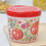 Банка с завинчивающейся крышкой 0,7л Asti с декором (красный)