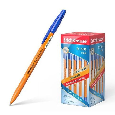 Ручка шар. ЕК R-301 Stick Positive Vibe синяя, 0,7мм, пласт.корп.ассорти