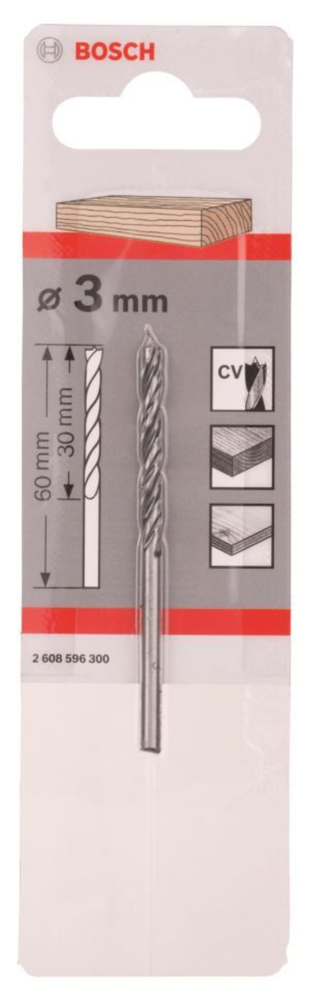 СВЕРЛО ПО ДЕРЕВУ BOSCH 3Х33 2608596300