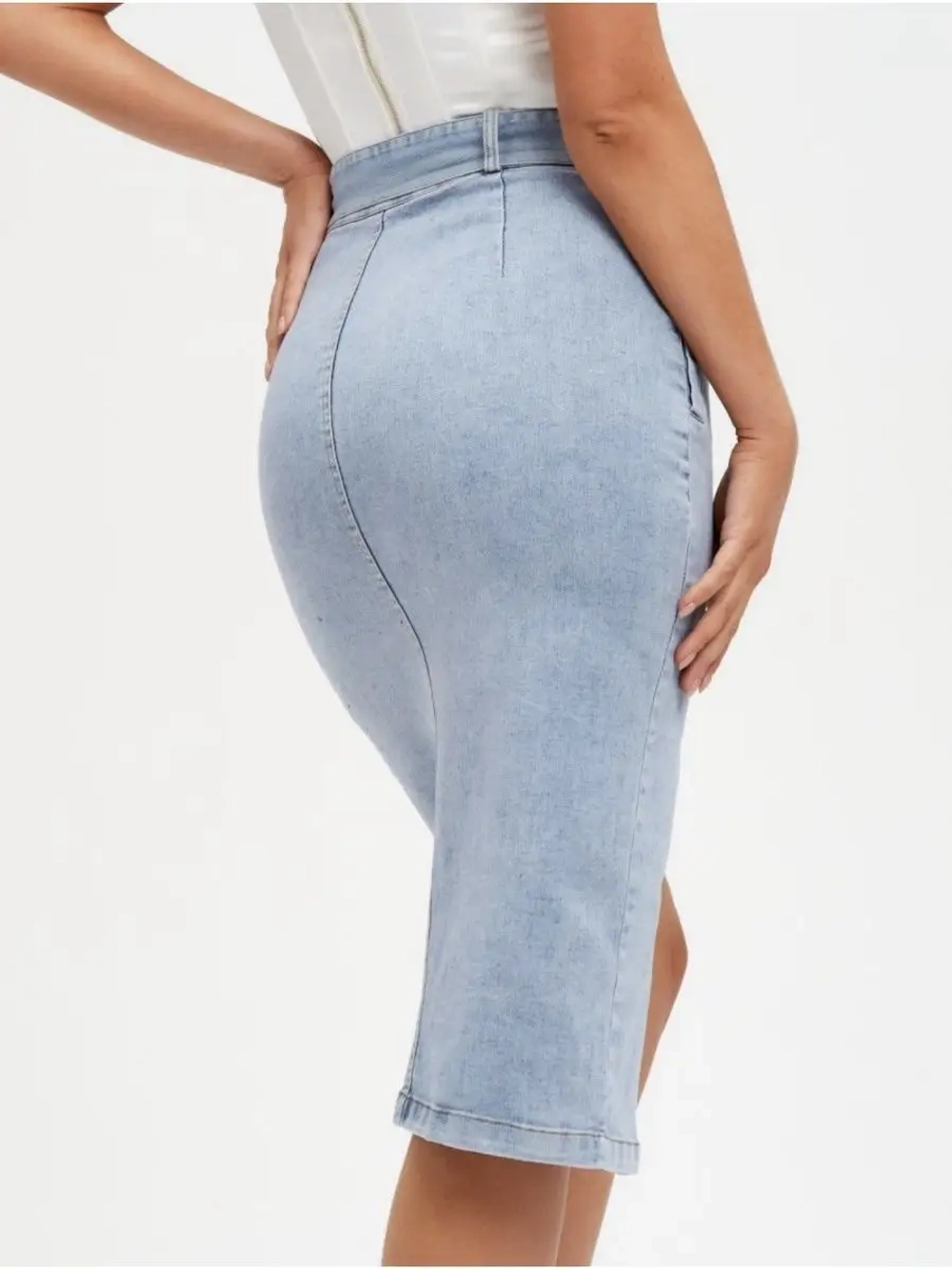 ✿ Юбка джинсовая миди с разрезом ✿