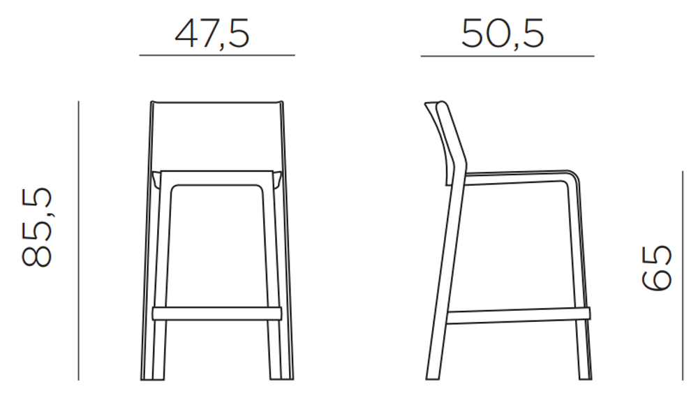Стул пластиковый полубарный Trill Stool Mini