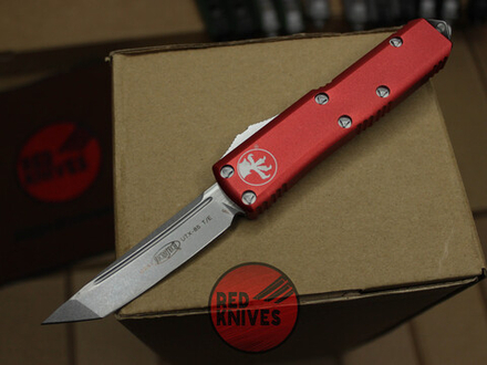 Нож Microtech UTX-85 A+++ T/E Tanto - красная рукоять, апокалиптик танто клинок