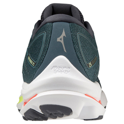 Кроссовки бег. муж. MIZUNO Wave Rider 25, J1GC210301,р.UK10(рос.43,5),иск. кожа, текстиль, темно-зел