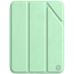 Чехол книжка зеленого цвета(Matcha Green) от Nillkin для планшета iPad Mini 6 и Mini 7, серия Bevel Leather Case, функция пробуждения и сна