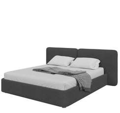Кровать двуспальная Hub Soft 200 см (серый, букле)