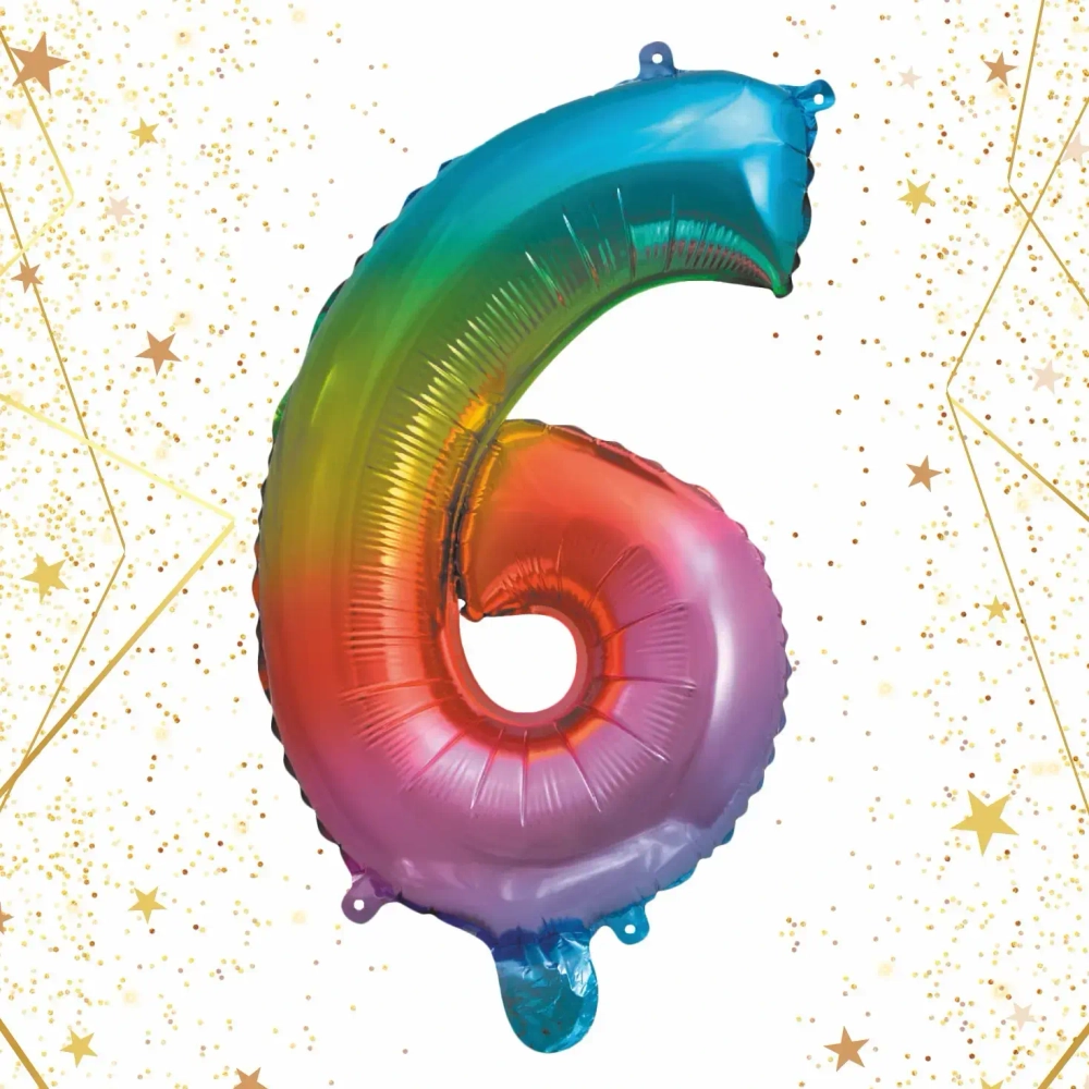 Шар фольгированный «Цирфа «6» (радуга)