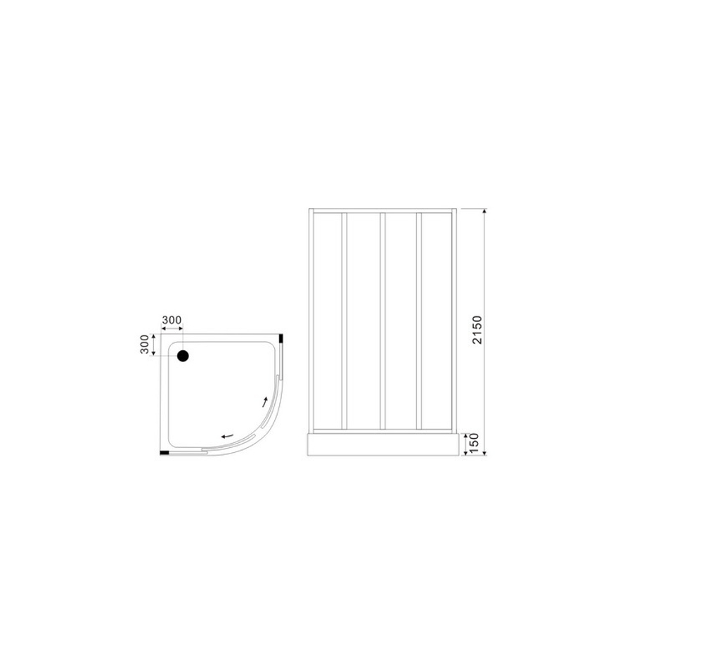 Душевая кабина B&W G8501 (800х800х2150)