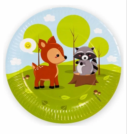 Тарелки 23 см Лесные зверята 6 шт